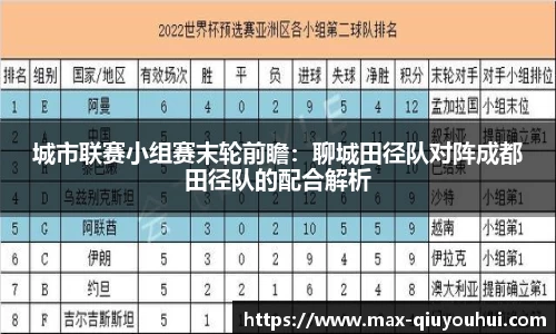 城市联赛小组赛末轮前瞻：聊城田径队对阵成都田径队的配合解析